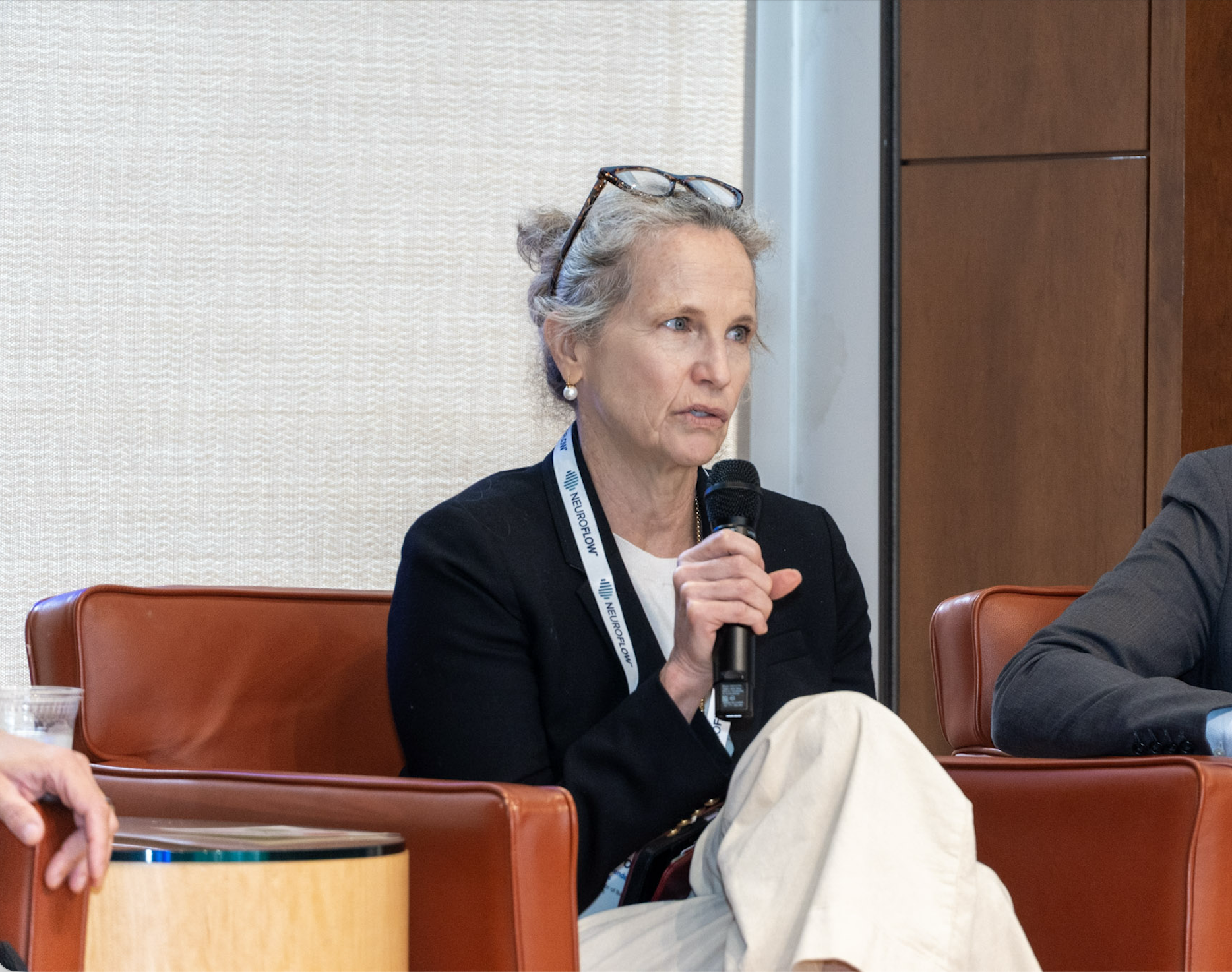 Ann O'Grady speaking on a panel
