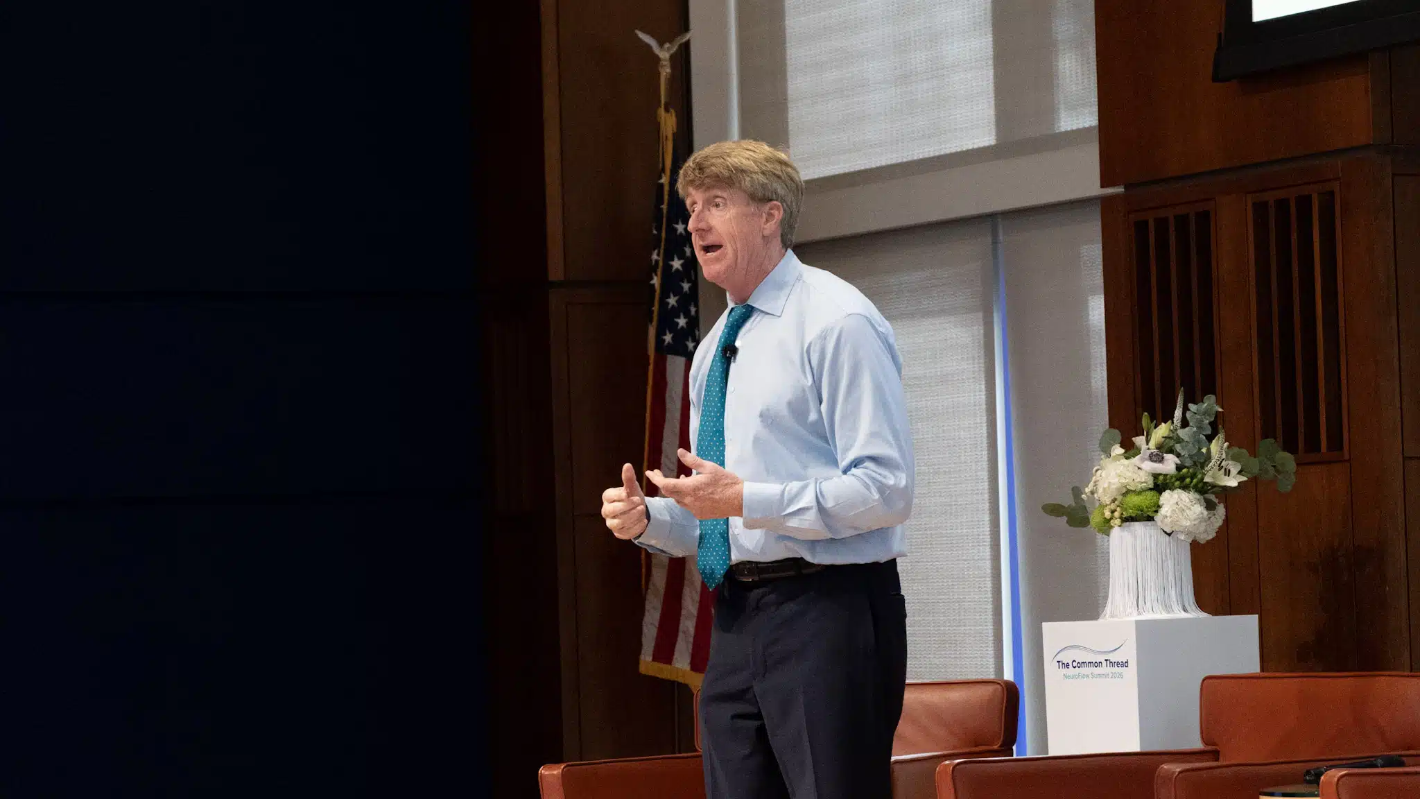Patrick J. Kennedy speaking at the summit.